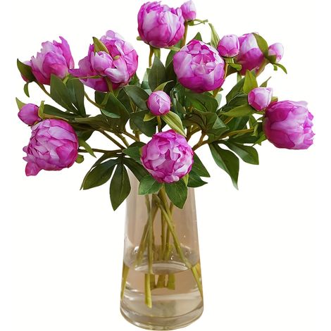 5 pivoines artificielles blanches en soie, parfaites pour la décoration de mariage et de table.-AquaForge (1/5)
