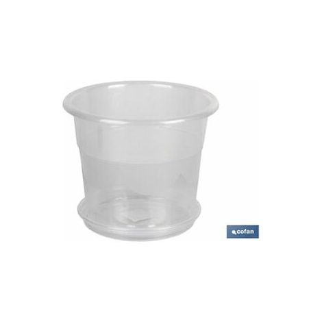 Pot orchidée transparent 23,5 cm – Soucoupe 20 cm – Polypropylène résistant – Pour intérieur et extérieur (1/4)