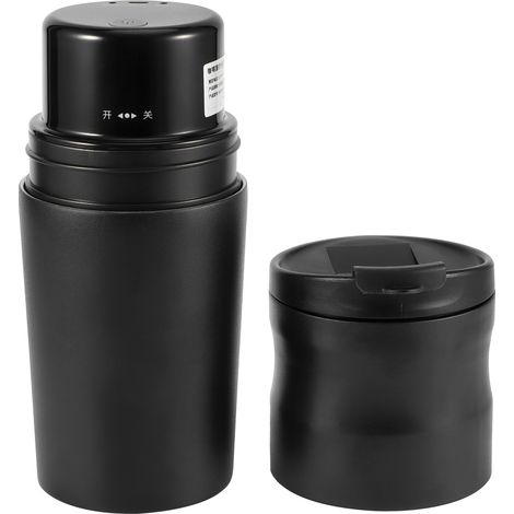Cafetière électrique Traveler-T1, moulin à grains, tasse isotherme en acier inoxydable avec câble USB, noir (1/5)