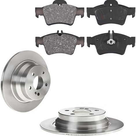 KIT FRENI POSTERIORI compatibile con MERCEDES-BENZ CLASSE E (W211) - DISCHI + PASTIGLIE OEM: P 50 052 / 17402 , 17399 /SOSTITUZIONE DIRETTA/BASSA POLVERE/SILENZIOSO (1/5)