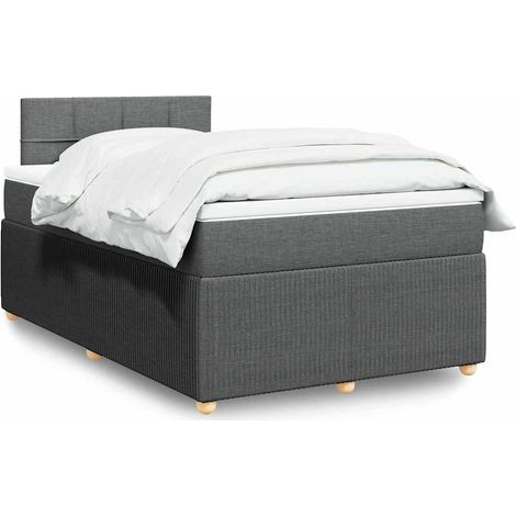 Boxspringbett mit Matratze Dunkelgrau 120x200 cm Stoff (1/5)