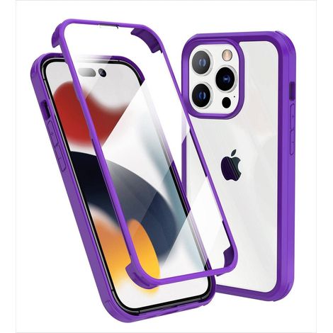 Schutzhülle für iPhone 14 Pro (6,1 Zoll), Vorder- und Rückseite, lila (1/5)
