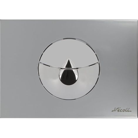 Plaque de déclenchement GOUTTE - double débit - Chromé brillant - Nicoll (1/3)