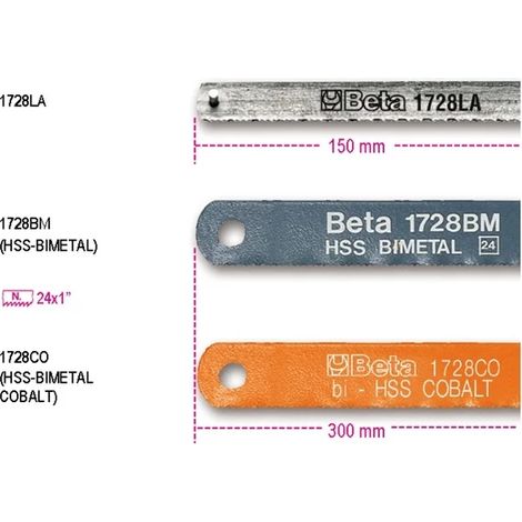 Beta 1728ba - 300 Lame de scie à métaux résistante aux étincelles