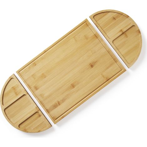 Lot de 3 planches à découper magnétiques en bambou – Planche apéritif/assortiment & fromage, ample surface – Rainure profonde récupérateur de jus – Plateau de service – Couleur : primaire (1/5)