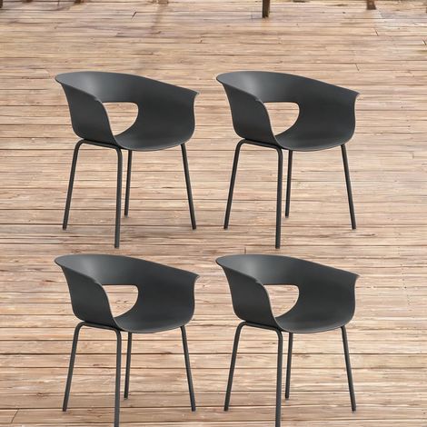 Chaise de jardin en métal plastique 61 x 51 x 74 cm (1/5)