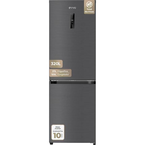 Frigorífico Combi EVVO F56DX Inox, Total No Frost, Motor Inverter, 320L, Clase D (1/5)
