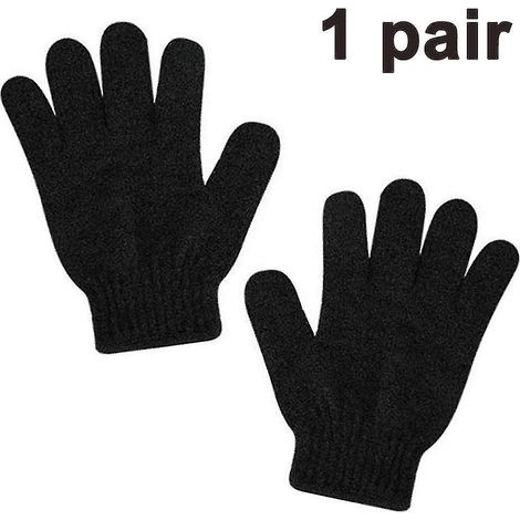 Gants de douche exfoliants à double texture pour douches, spas, massages et gommages corporels, éliminant les cellules mortes de la peau (1/5)