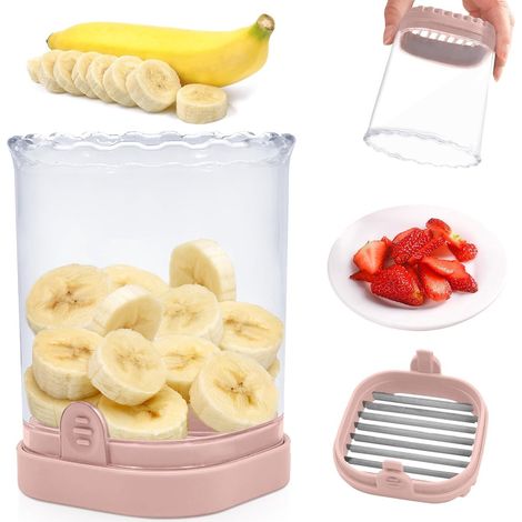 Trancheuse à fruits - Trancheuse multifonctionnelle - Coupe-fruits - Coupe-raisins - Coupe-fraises - Coupe-bananes, raisins et œufs en dés - Ustensile de cuisine - Ustensiles de cuisine - Outil de cui (1/5)