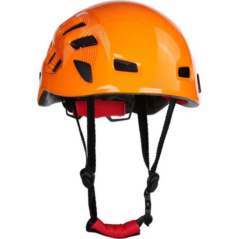 Casque de sécurité haute résistance réglable avec mentonnière pour escalade, randonnée en montagne, vélo et exploration spéléologique (1/5)