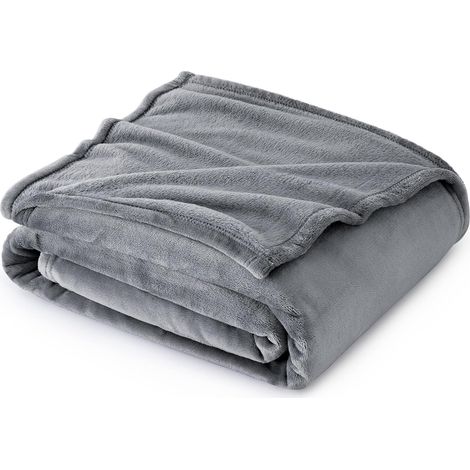 Coperta in pile soffice e soffice, calda coperta invernale per divano, coperta XL, coperta per divano, coperte da soggiorno, 150 x 200 cm, coperta da divano, grigio (1/5)