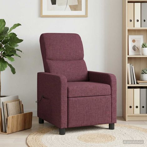 vidaXL Silla de masajes reclinable Morado Poliéster (1/5)