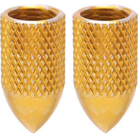 2 Capuchons de valve de pneu vélo anti-pluie, style américain VTT entretien, couleur or (1/5)