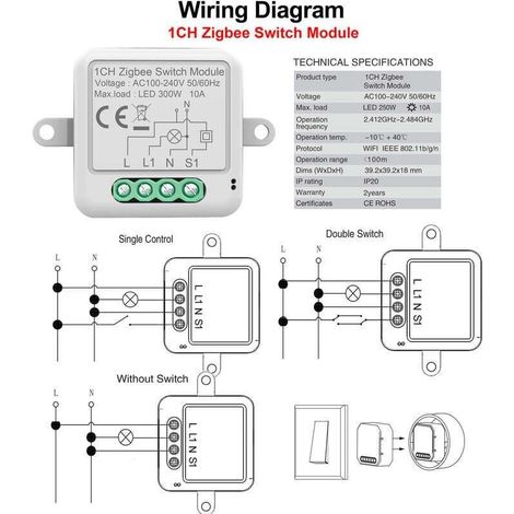 Intelligenter ZigBee-Fernschalter, unsichtbares Zero Fire-System, versteckter Schalter mit Zeitschaltuhr