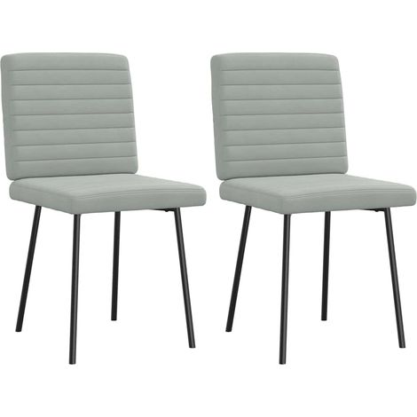 Lot de 2 Chaises à manger,Chaise de cuisine Gris clair Velours CFW57315 (1/5)