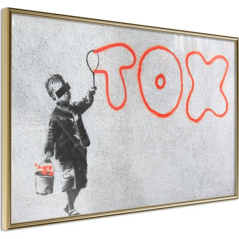 Affiche Murale Encadrée "Banksy Tox" 45 x 30 cm Or