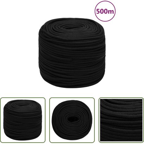 Corde tressée -  Corde de travail Noir 8 mm 500 m Polyester (1/5)