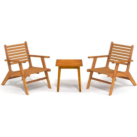 Maison Exclusive - Juego de bistró 3 piezas madera maciza de acac (1/5)