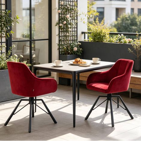 Esszimmerstuhl drehbar mit Armlehnen 150 kg 2er-Set OKMYHOME (1/5)