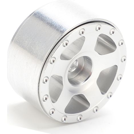 Jantes Aluminium Beadlock 4 pièces pour Modèles RC 1/24 SCX24 Axial, Accessoires Voiture Argent (1/5)