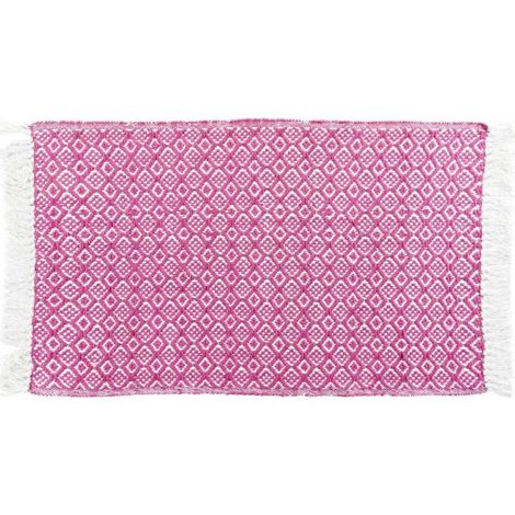 Tapis Tissé à Franges "Pithaya" 50x80cm Rose (1/4)