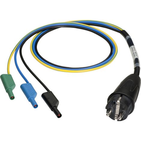 Benning 044142 Messadapter Schutzkontakt-Stecker - Lamellenstecker 4 mm Schwarz, Blau, Grün, Gelb (1/2)