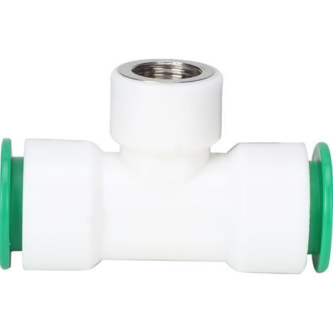 Raccord adaptateur pour tuyau d'eau en plastique PPR 25 mm vers connecteur en T à double filetage femelle G1/2 po (1/4)