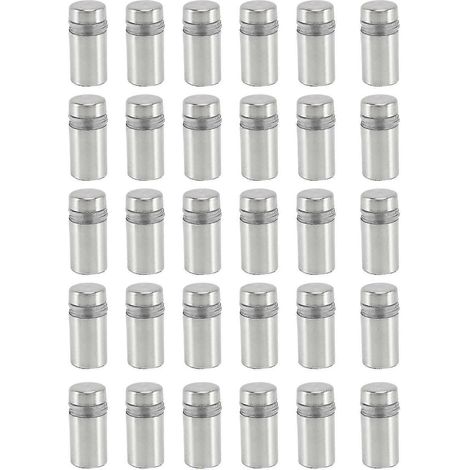 30 pièces d'entretoises en acier inoxydable 12 x 22 mm pour supports de verre et fixations de panneaux (1/5)