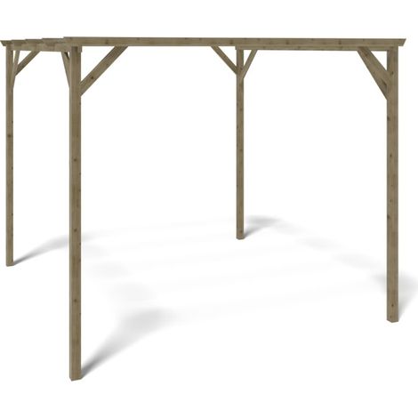 Tettoia posto auto coperto in legno 3.00x3.00 m - 9.00 m2 - CAR12