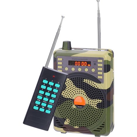 Kit portable d'appelant électronique pour oiseaux de chasse, comprenant des leurres, un haut-parleur MP3 et une télécommande (prise UE). (1/5)
