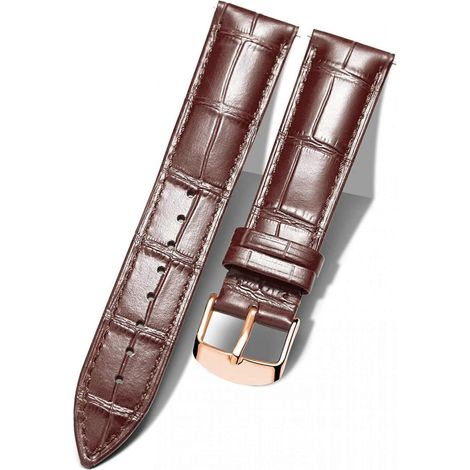 Bracelet de montre de rechange en cuir véritable AVEKI, multicolore et étanche, pour hommes et femmes, marron (23 mm) (1/5)