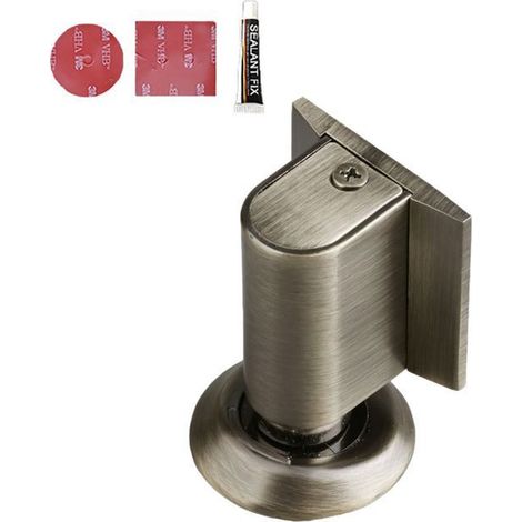 Butée de Porte sans Perçage - Invisible Anti-Collision, Anti-Vent à Aimant Puissant - 1 Pièce, Taupe