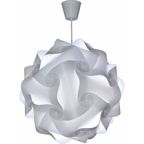 DIY Luminaire à Suspension, Abat-Jour à Suspendre au Plafond, Pour Décoration Salon, Chambre Enfants, Ado, Adultes - Ø30 cm - Blanc (1/4)