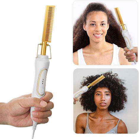 Peigne platine pour utilisation sur surfaces sèches et humides, fer à friser, peigne lisseur, peigne à boucler, peigne de coiffage, peigne à chauffage rapide, norme européenne. (1/5)