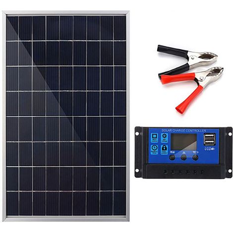 Chargeur de batterie solaire multifonctionnel haute efficacité 12 V, étanche IP65, kit de charge solaire avec contrôleur 80 A (1/5)
