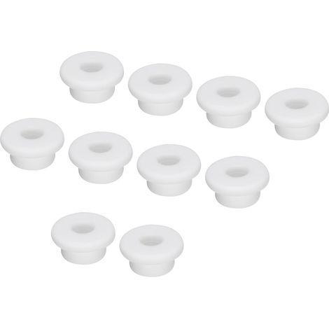 10Pcs Passe Fil Caoutchouc Œillet de Type T Diamètre d'Installation 20mm (27x10x13mm) Passe-Câble Bouchons d'Étanchéité Flexibles pour Trou de Câbles, Blanc (1/5)