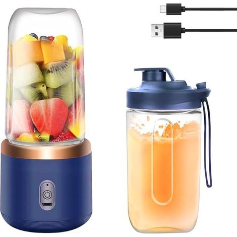 Portable Blender Blender USB Rechargeable Fresh Juice Blender for Juice Smoothie Blue (1/3)