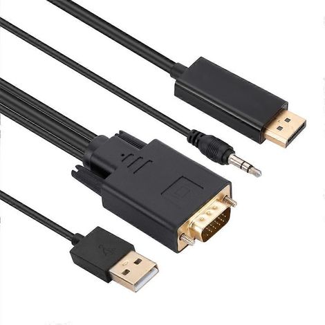 Câble convertisseur VGA vers DP léger de 1,8 mètre (6 pieds) (1/4)