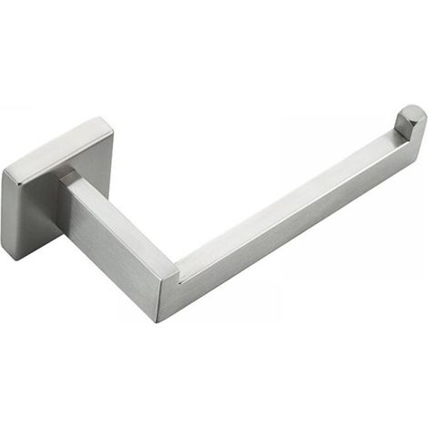 1pc Silver Toilet Paper Holder, Stainless Steel Roll Toilet Paper Holder for Bathroom and Kitchen (Square) (1/4)