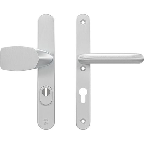AXA Sicherheitstürbeschlagset - Oval Plus U - Türgriff aus Aluminium - Modell U - PC72 mit Kernzugsicherung - Schmaler Schutz (1/5)