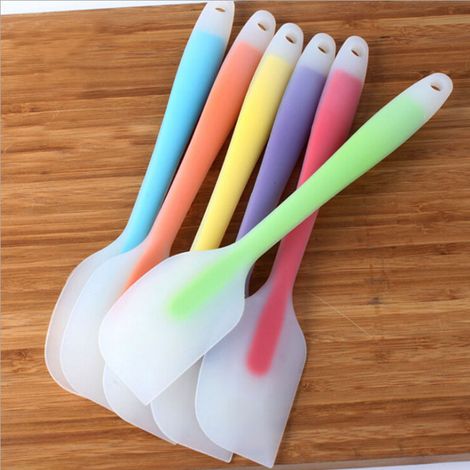 Spatule à pâtisserie en silicone colorée, spatule en silicone pour gâteau et crème (1/4)