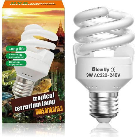 1 Ampoule UVB 10.0 E27 9W Lumière Spirale Terrarium Pour Tortue Serpent Lézard (1/5)