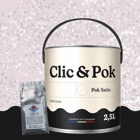 Peinture Effet Pailleté pour Murs & Plafonds - POK PAILLETTE - 2,5L - Baby Rose (1/4)