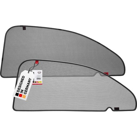 HEYNER® Sonnenschutz Magnethalterung Mercedes C-Klasse W205 ab 2014 – 2er Set für hintere Türen, passgenau, grau, gummierter Rahmen (1/5)