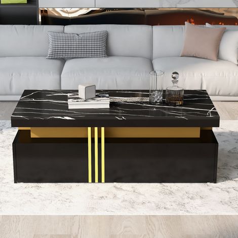 mobile tv 200 cm soggiorno effetto marmo moderno nero OKMYHOME (1/5)