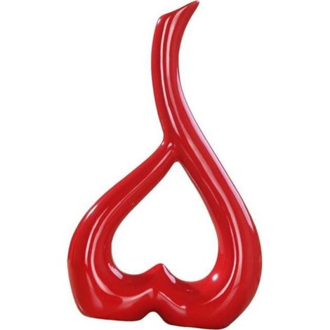 Bardusch-Vase décoratif - HOMYL - Céramique - Style nordique - Rouge - 26x15 cm (1/4)