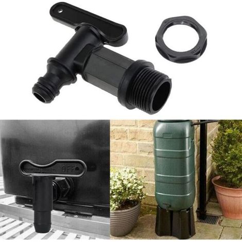 Robinet - 3/4 Pouces - Pour Récupérateur D'eau De Pluie Et Cuve IBC - Avec Joint En Plastique - 2 Pièces (1/4)