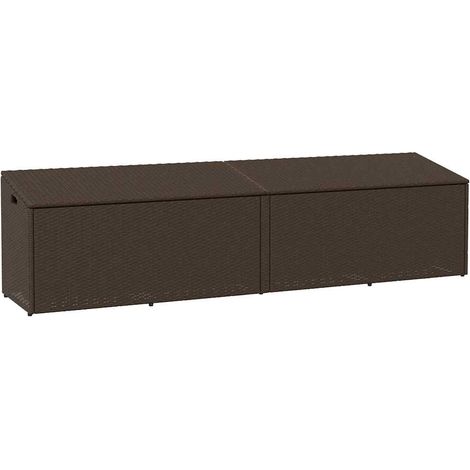 Garten-Auflagenbox Braun 220x50x58 cm Poly Rattan