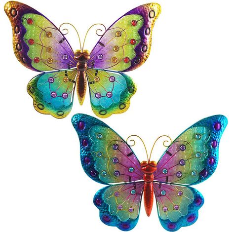 Signes Grimalt Mur Adorno Garden Ornement mural papillon 2 unités jardin multicolore 2x42x34cm 12776