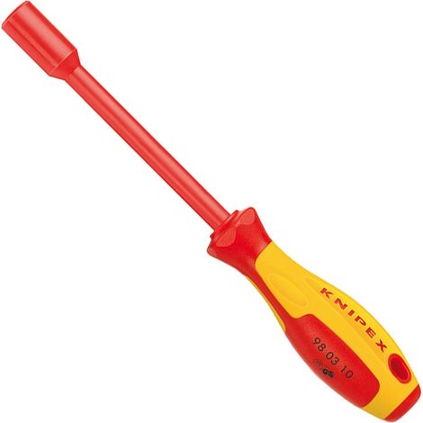 KNIPEX 98 03 09 Chiave a bocca esagonale con impugnatura giraviti isolati con manici rivestiti in materiale bicomponente, collaudati VDE brunita 237 mm